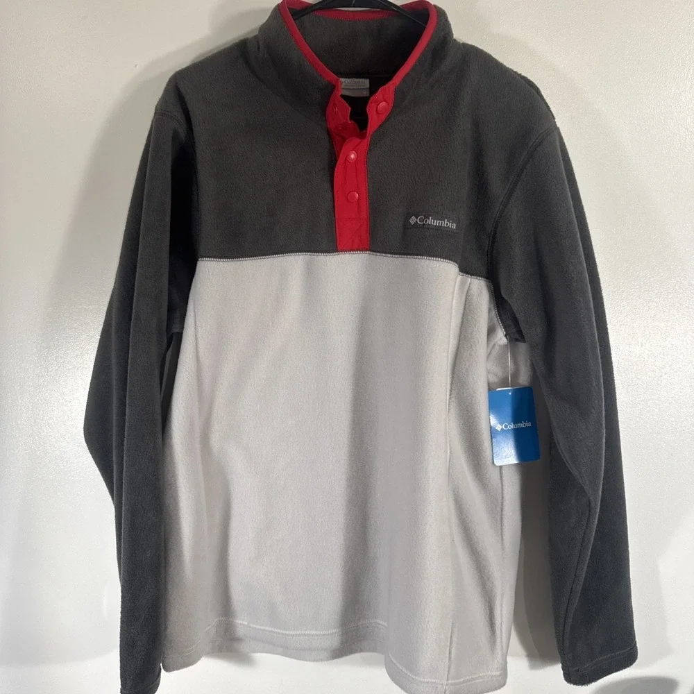Columbia Steens Mountain Half Snap Gray Fleece Size‎ Medium NWT